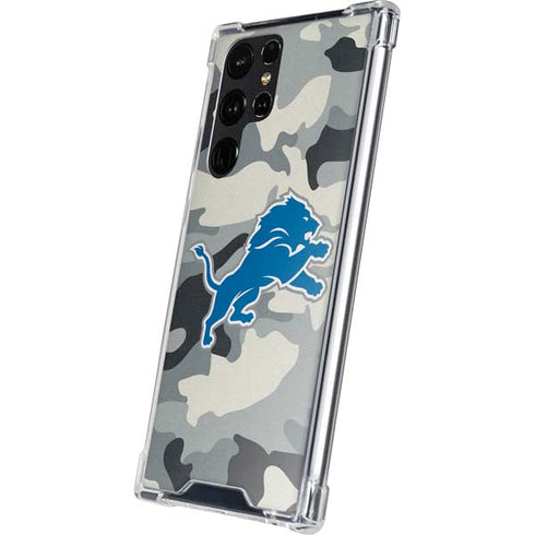 NFL Detriot Lions Camo Galaxy S24 Ultra Clear Case