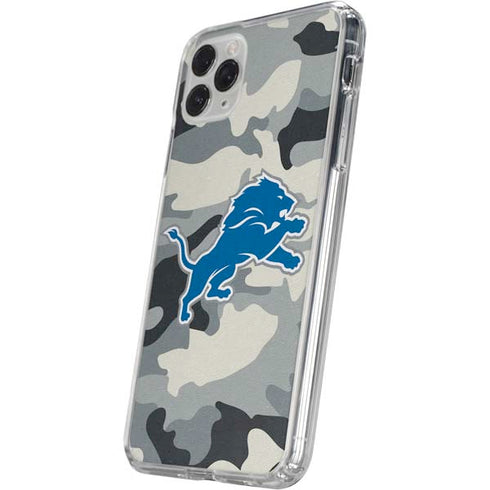 NFL Detriot Lions Camo iPhone 11 Pro Clear Case