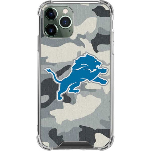 NFL Detriot Lions Camo iPhone 11 Pro Max Clear Case