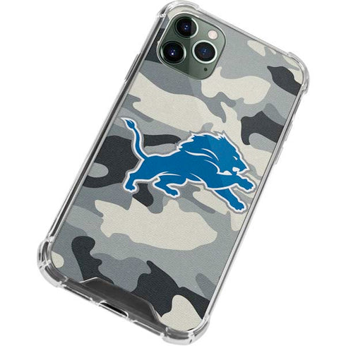 NFL Detriot Lions Camo iPhone 11 Pro Max Clear Case