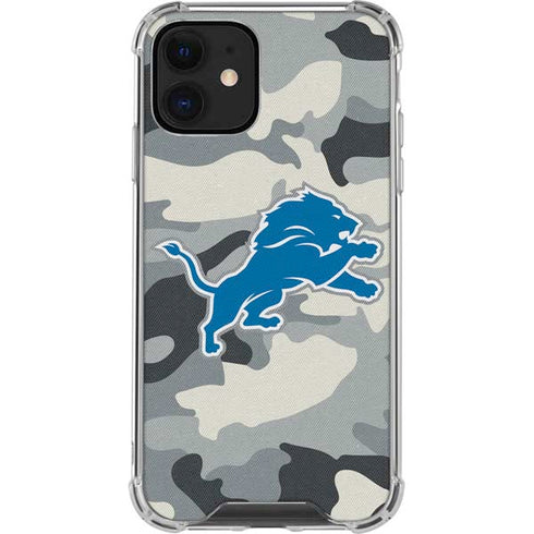 NFL Detriot Lions Camo iPhone 12 Mini Clear Case