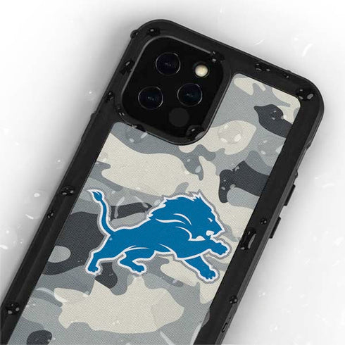 NFL Detriot Lions Camo iPhone 12 Pro Waterproof Case
