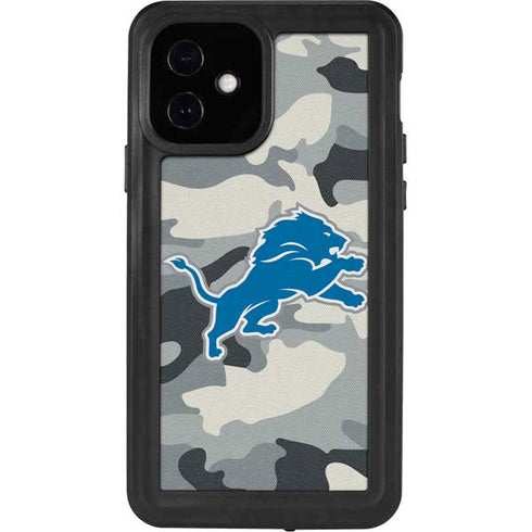 NFL Detriot Lions Camo iPhone 12 Waterproof Case