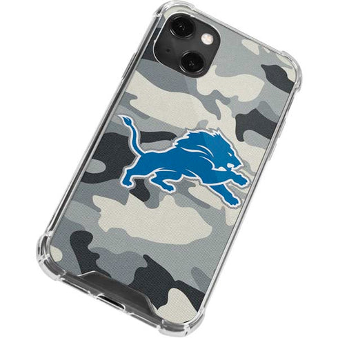 NFL Detriot Lions Camo iPhone 13 Mini Clear Case