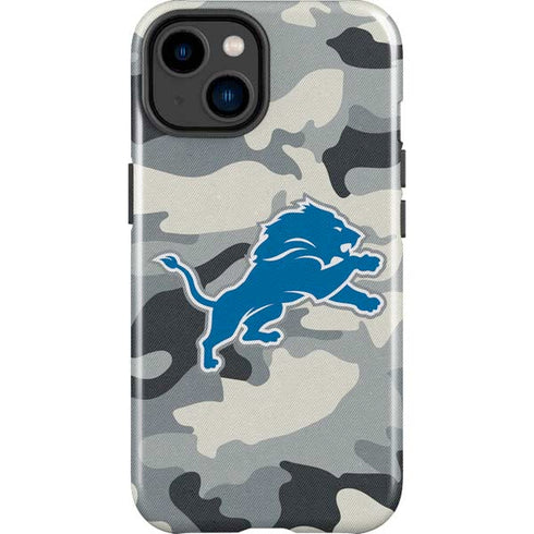 NFL Detriot Lions Camo iPhone 14 Plus Impact Case