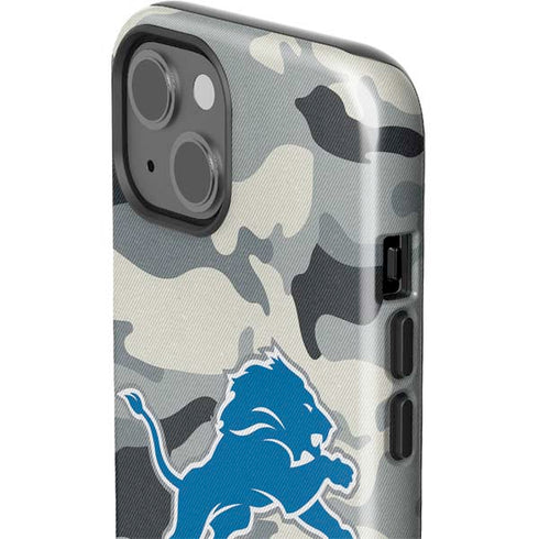 NFL Detriot Lions Camo iPhone 15 Plus Impact Case