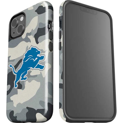 NFL Detriot Lions Camo iPhone 15 Plus Impact Case