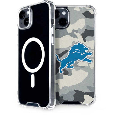 NFL Detriot Lions Camo iPhone 15 Plus MagSafe Case