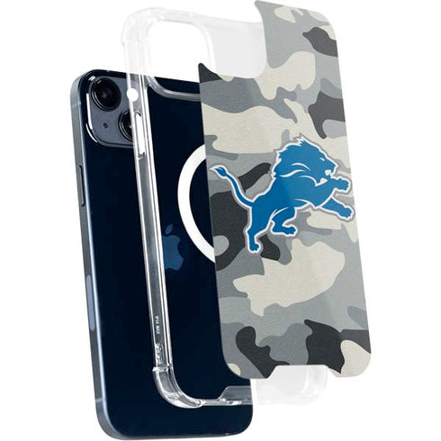 NFL Detriot Lions Camo iPhone 15 Plus MagSafe Case