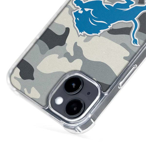 NFL Detriot Lions Camo iPhone 15 Plus MagSafe Case
