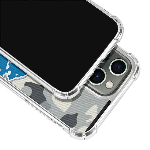 NFL Detriot Lions Camo iPhone 15 Pro Clear Case