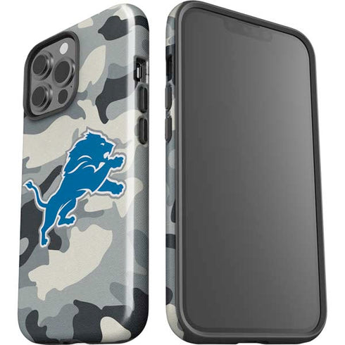 NFL Detriot Lions Camo iPhone 15 Pro Max Impact Case