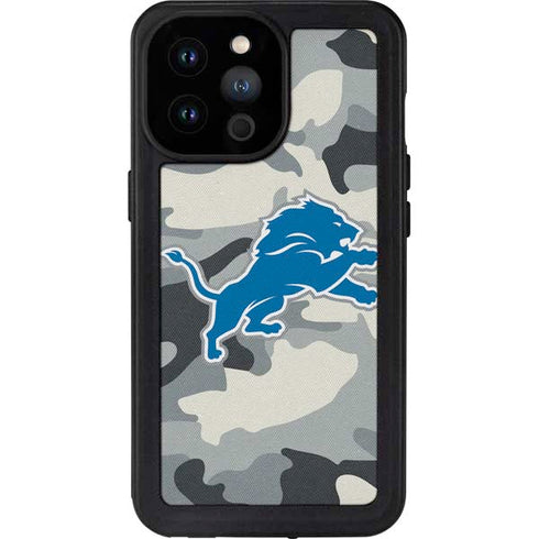 NFL Detriot Lions Camo iPhone 14 Pro Max Waterproof Case