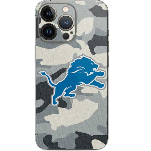 NFL Detriot Lions Camo iPhone 15 Pro Skin