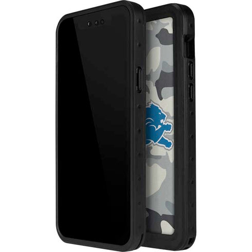 NFL Detriot Lions Camo iPhone 14 Pro Waterproof Case
