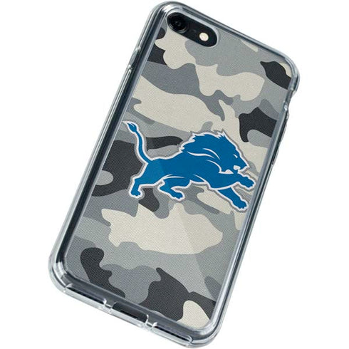 NFL Detriot Lions Camo iPhone SE (2nd & 3rd Gen) Clear Case