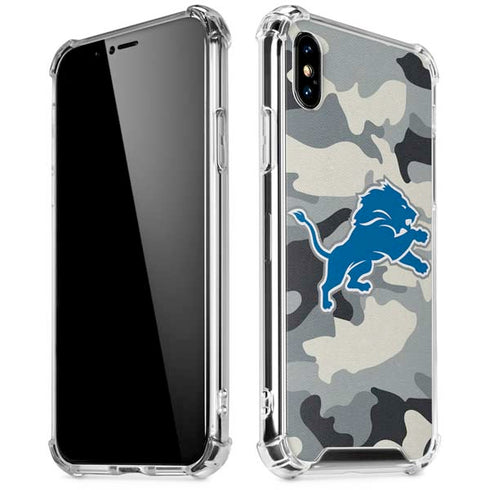 NFL Detriot Lions Camo iPhone XS Max Clear Case