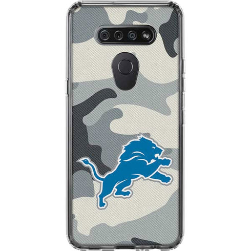 NFL Detriot Lions Camo LG K51/Q51 Clear Case