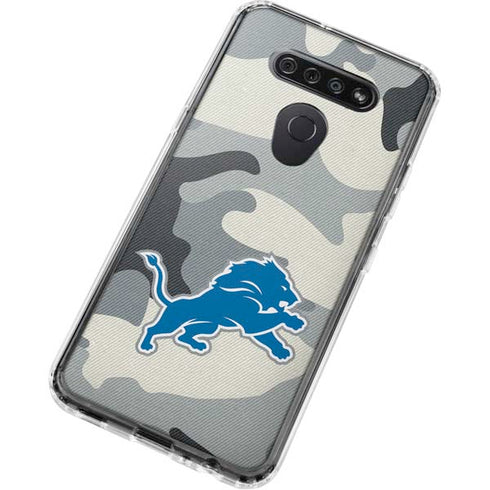 NFL Detriot Lions Camo LG K51/Q51 Clear Case