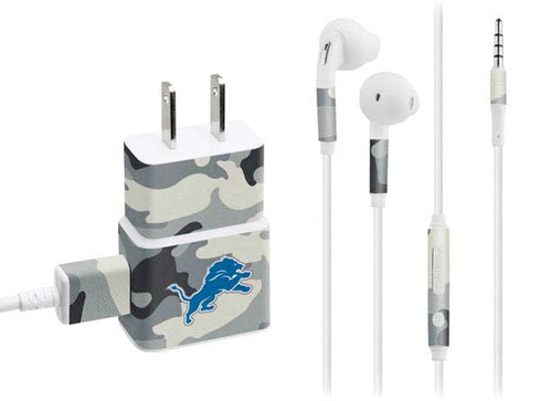 NFL Detriot Lions Camo Phone Charger Skin