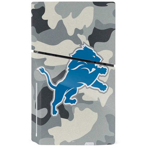 NFL Detriot Lions Camo PS5 Slim Disk Console Skin