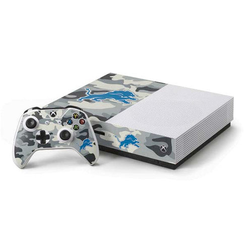 NFL Detriot Lions Camo Xbox One S Console and Controller Bundle Skin