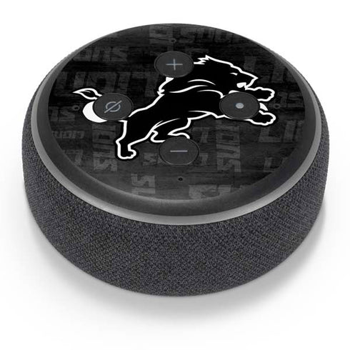 NFL Detroit Lions Black & White Amazon Echo Dot Skin