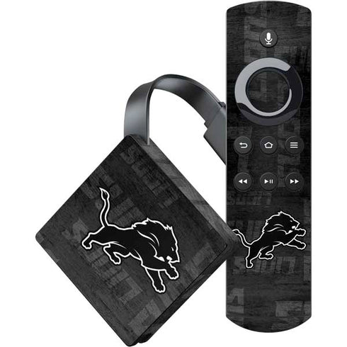 NFL Detroit Lions Black & White Amazon Fire TV Skin