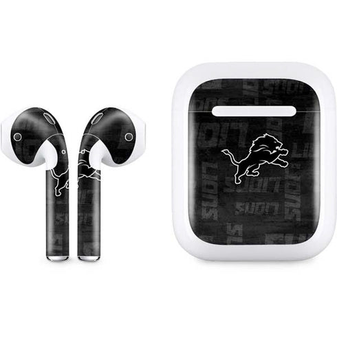 NFL Detroit Lions Black & White Apple AirPods Skin