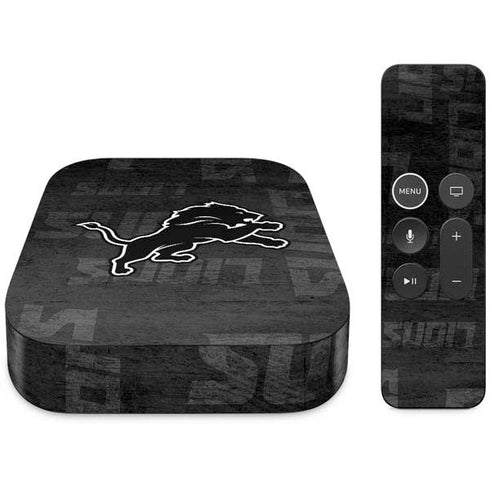 NFL Detroit Lions Black & White Apple TV Skin