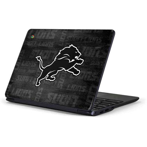 NFL Detroit Lions Black & White Samsung Chromebook Skin