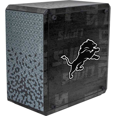 NFL Detroit Lions Black & White Cooler Master MasterBox Q300L Mini Tower Skin