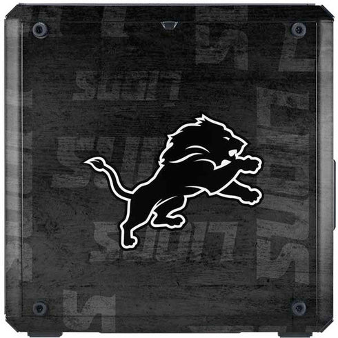 NFL Detroit Lions Black & White Cooler Master MasterBox Q300L Mini Tower Skin