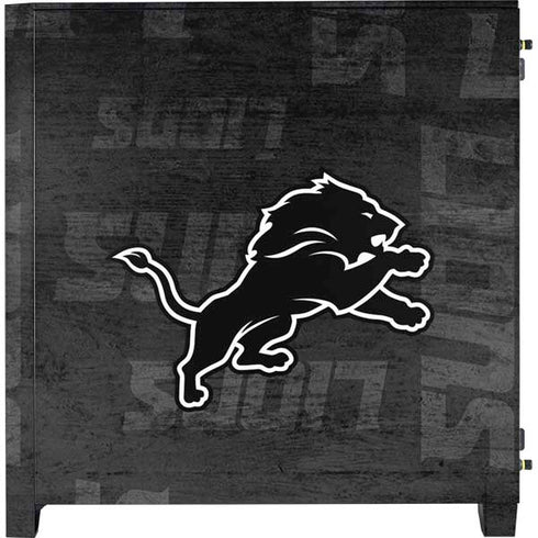NFL Detroit Lions Black & White Corsair 4000D Tempered Glass Mid-Tower ATX Case Skin