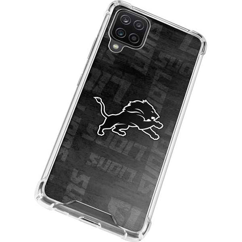 NFL Detroit Lions Black & White Galaxy A12 Clear Case