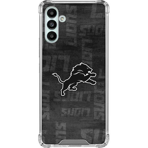 NFL Detroit Lions Black & White Galaxy A13 5G Clear Case