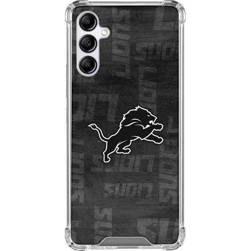 NFL Detroit Lions Black & White Galaxy A14 5G Clear Case