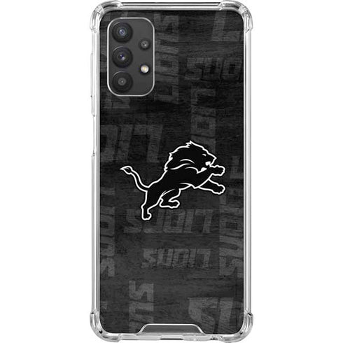 NFL Detroit Lions Black & White Galaxy A32 5G Clear Case