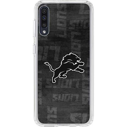 NFL Detroit Lions Black & White Galaxy A50 Clear Case