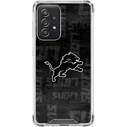 NFL Detroit Lions Black & White Galaxy A52 5G Clear Case