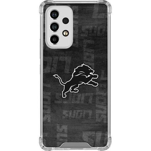 NFL Detroit Lions Black & White Galaxy A53 5G Clear Case