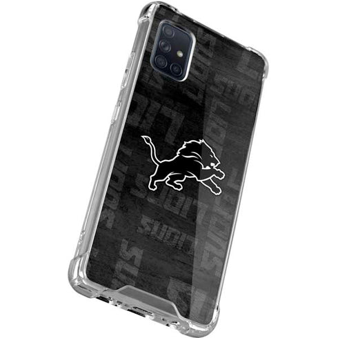 NFL Detroit Lions Black & White Galaxy A71 5G Clear Case