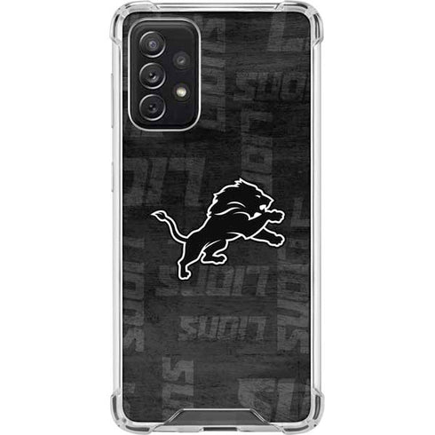 NFL Detroit Lions Black & White Galaxy A72 5G Clear Case