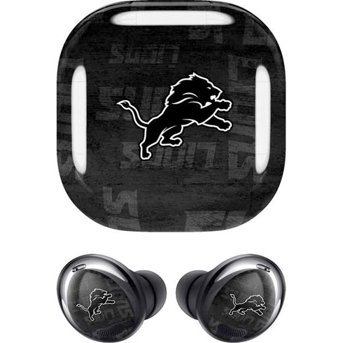 NFL Detroit Lions Black & White Galaxy Buds Pro Skin