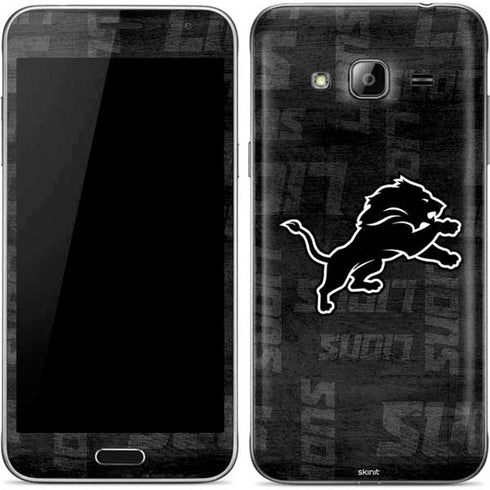 NFL Detroit Lions Black & White Galaxy J3 Skin