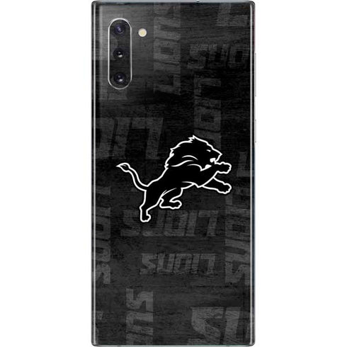 NFL Detroit Lions Black & White Galaxy Note 10 Skin
