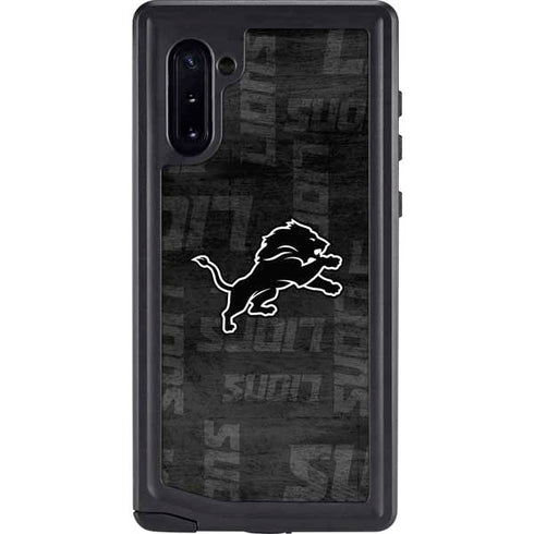 NFL Detroit Lions Black & White Galaxy Note 10 Waterproof Case