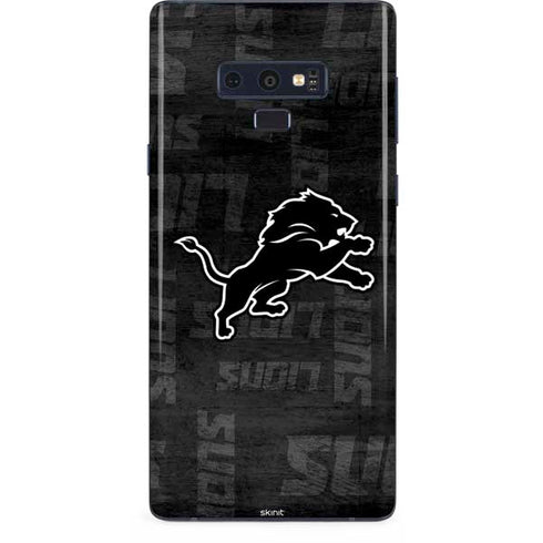 NFL Detroit Lions Black & White Galaxy Note 9 Skin