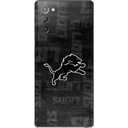NFL Detroit Lions Black & White Galaxy Note20 5G Skin