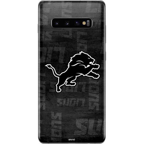 NFL Detroit Lions Black & White Galaxy S10 Plus Skin